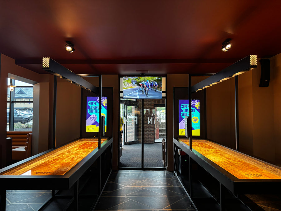 Simulator room and lounge media